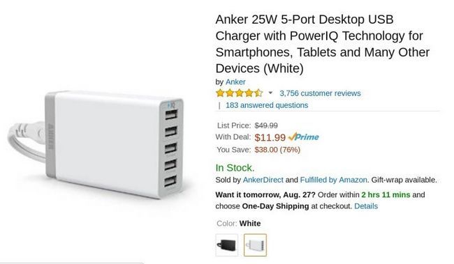 Fotografía - [Alerta Trato] 25W estación de carga USB Anker 5-Port se ha reducido a sólo $ 12 en Amazon